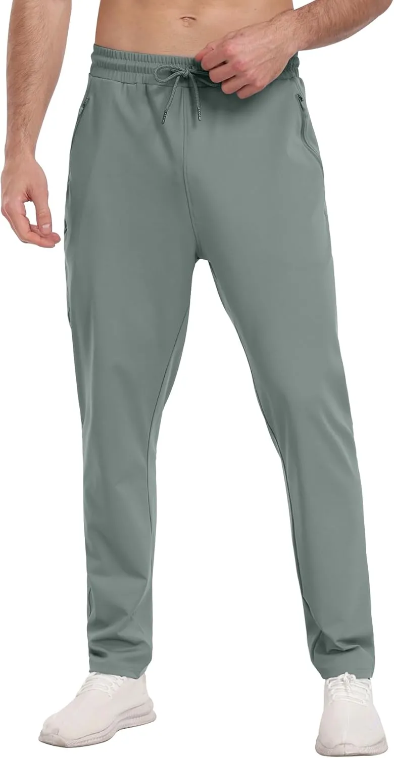 3 Pack Mens Athletic Sweatpants with Zipper Pockets,Workout Gym Joggers Pants for Men Running Jogging Pants