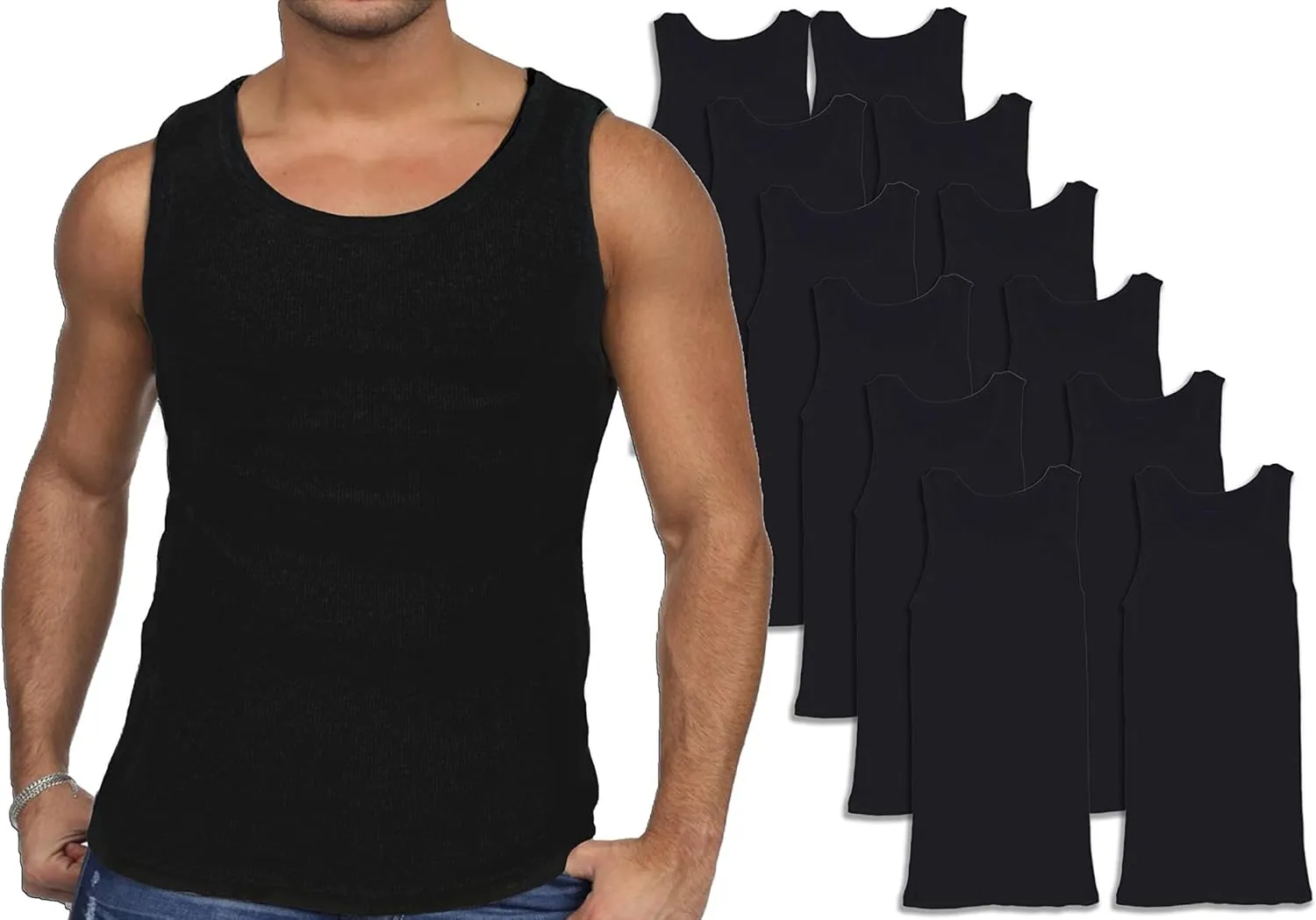 Andrew Scott Men's A Shirt Tanks | Cotton Tank Top Athletic Undershirts | Multi Packs & Colors