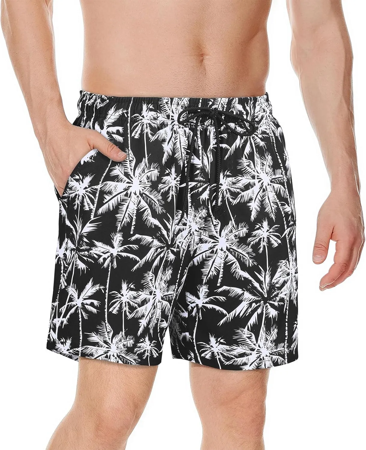 Century Star Mens Swim Trunks with Compression Liner Quick Dry Bathing Suits with Pockets Swim Shorts