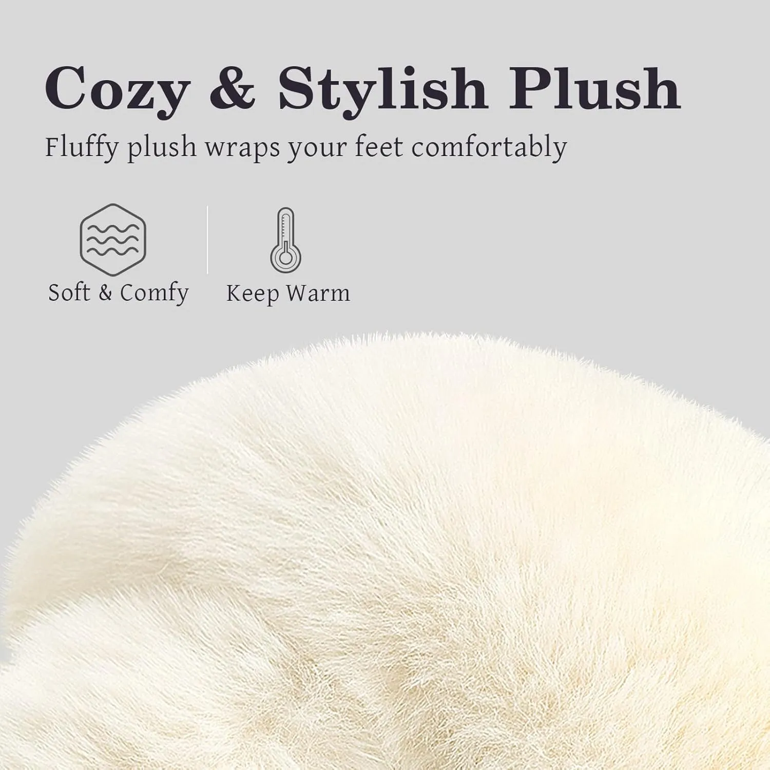 Cozyfurry Womens Cross Band Slippers Cozy Furry Fuzzy House Slippers Open Toe Fluffy Indoor Shoes Outdoor Slip on Warm Breathable Anti-skid Sole