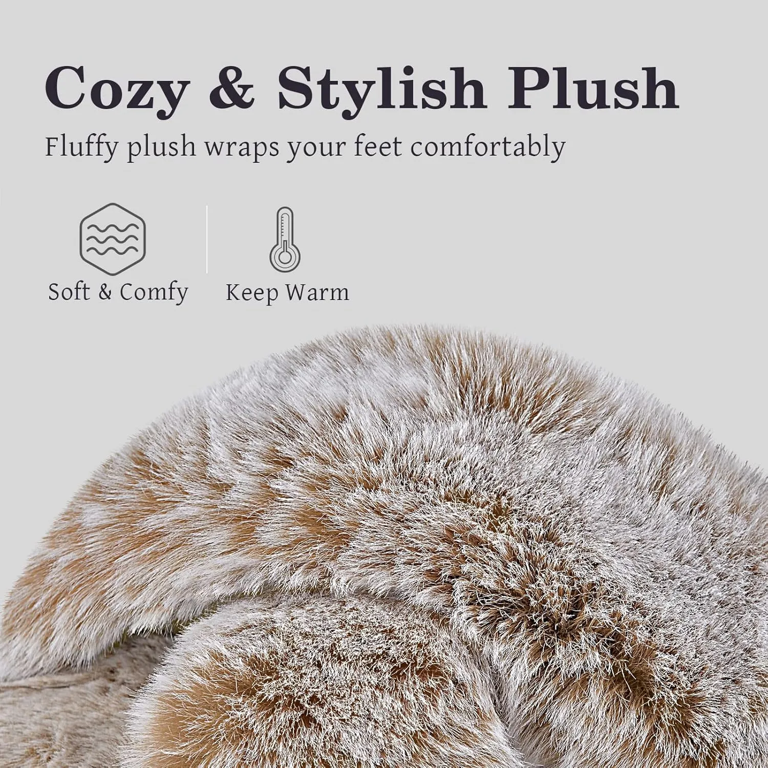 Cozyfurry Womens Cross Band Slippers Cozy Furry Fuzzy House Slippers Open Toe Fluffy Indoor Shoes Outdoor Slip on Warm Breathable Anti-skid Sole