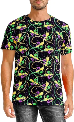 Funny World Men's 3D Pattern Printed Short Sleeve Novelty T-Shirts Crewneck Tee Casual Top