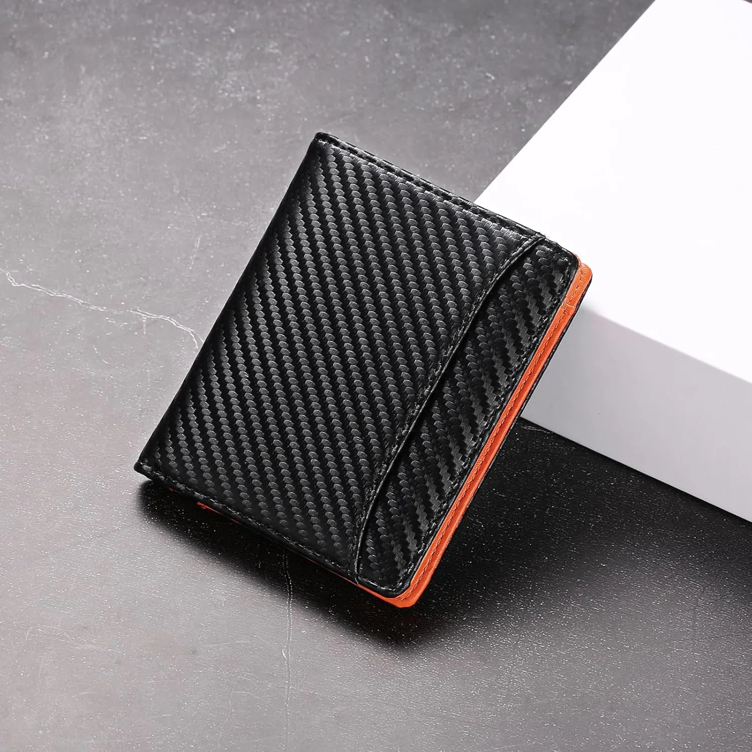 GAEKEAO Mens Wallet Slim Bifold RFID Blocking Thin Credit Card Holder Genuine Leather Minimalist Front Pocket Wallets for Men with Zipper Coin Pocket