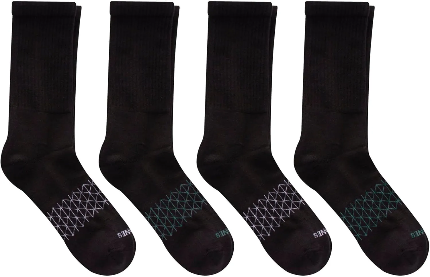 Hanes Men's Absolute Active Cushioned Crew, Moisture Wicking Socks, Seamless Toe, 4-Pack