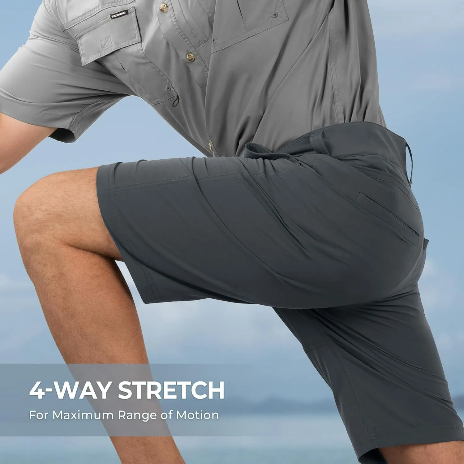 KastKing Cool Caster Men's Fishing Shorts, UPF 50  Hiking Shorts, 10.5?? and 7.5?? Available, Water Repellent, 4-Way Stretch