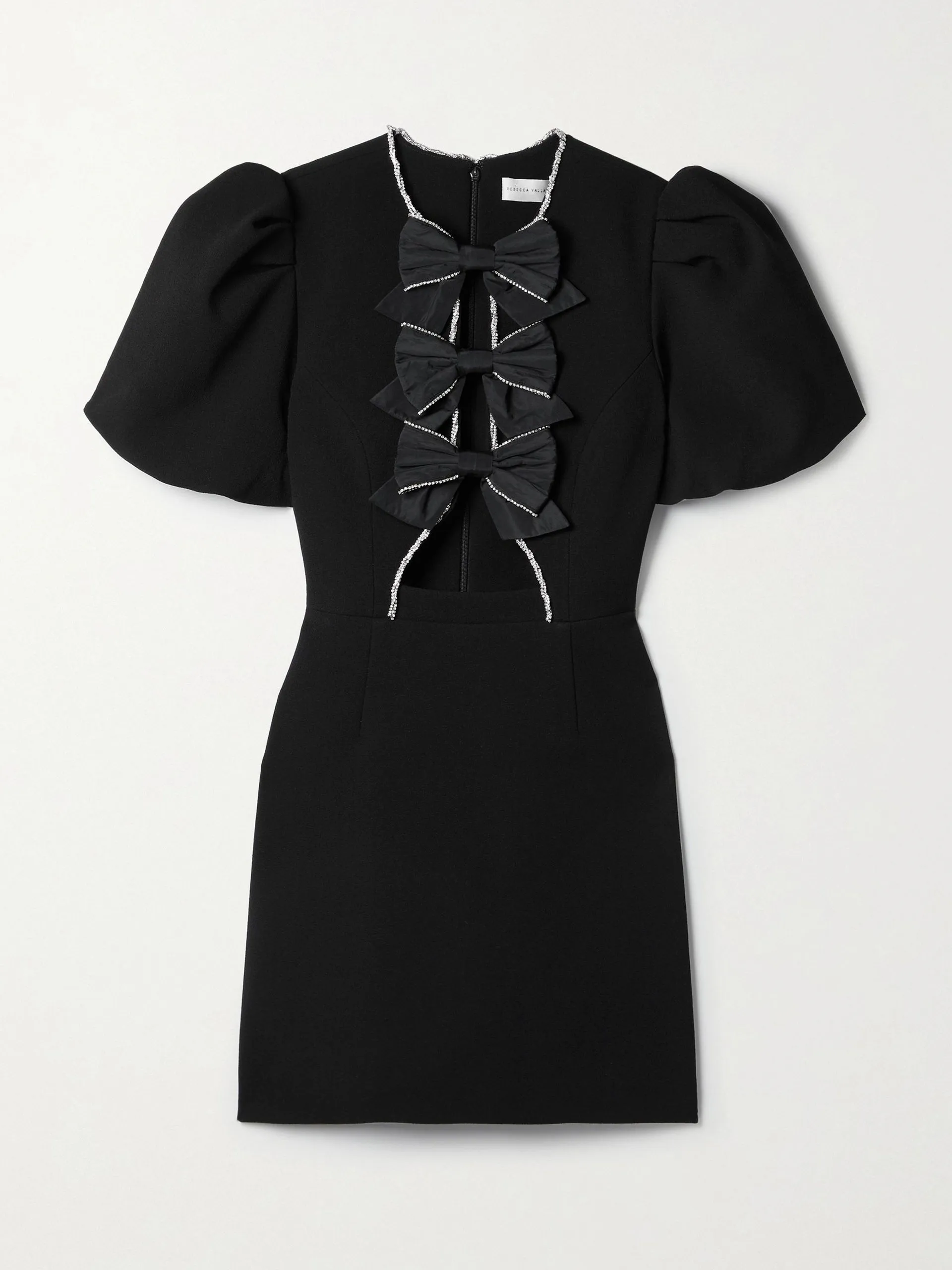 Katie crystal-embellished cutout cady mini dress