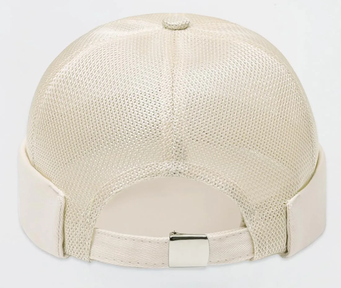 Mens Mesh Brimless Cap with No Brim, Summer Skullcap Docker Beanie Hat