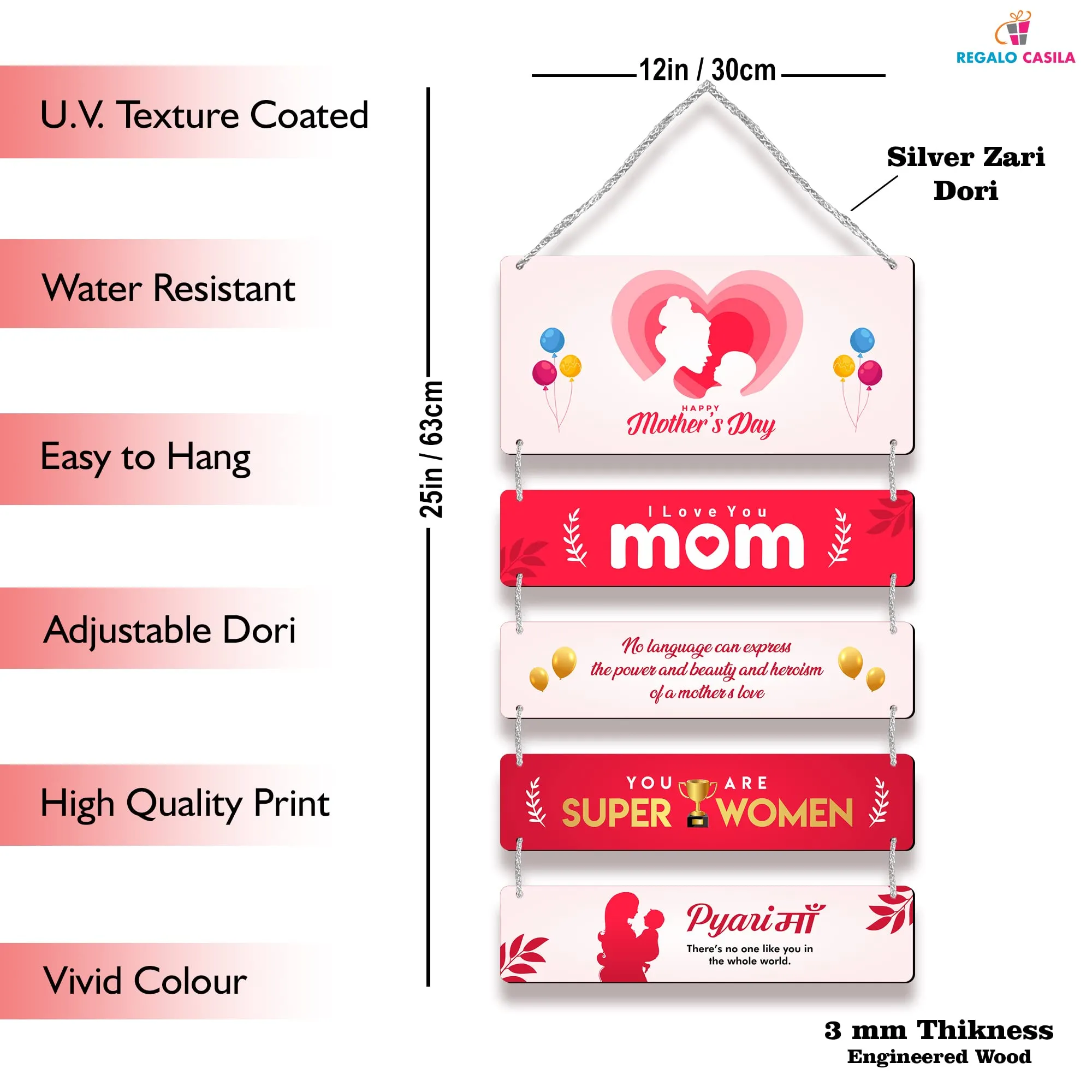Regalocasila Wall Decoration | Mothers Day Wishes Quotes | for Mothersday | from Son Daughter | Unique Gift Ideas | Surprise Gifts for Mothers Day | MOMDAY0324