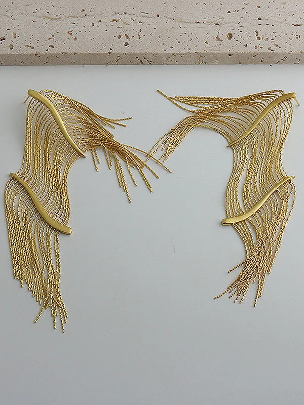 Solid Color Tasseled Drop Earrings
