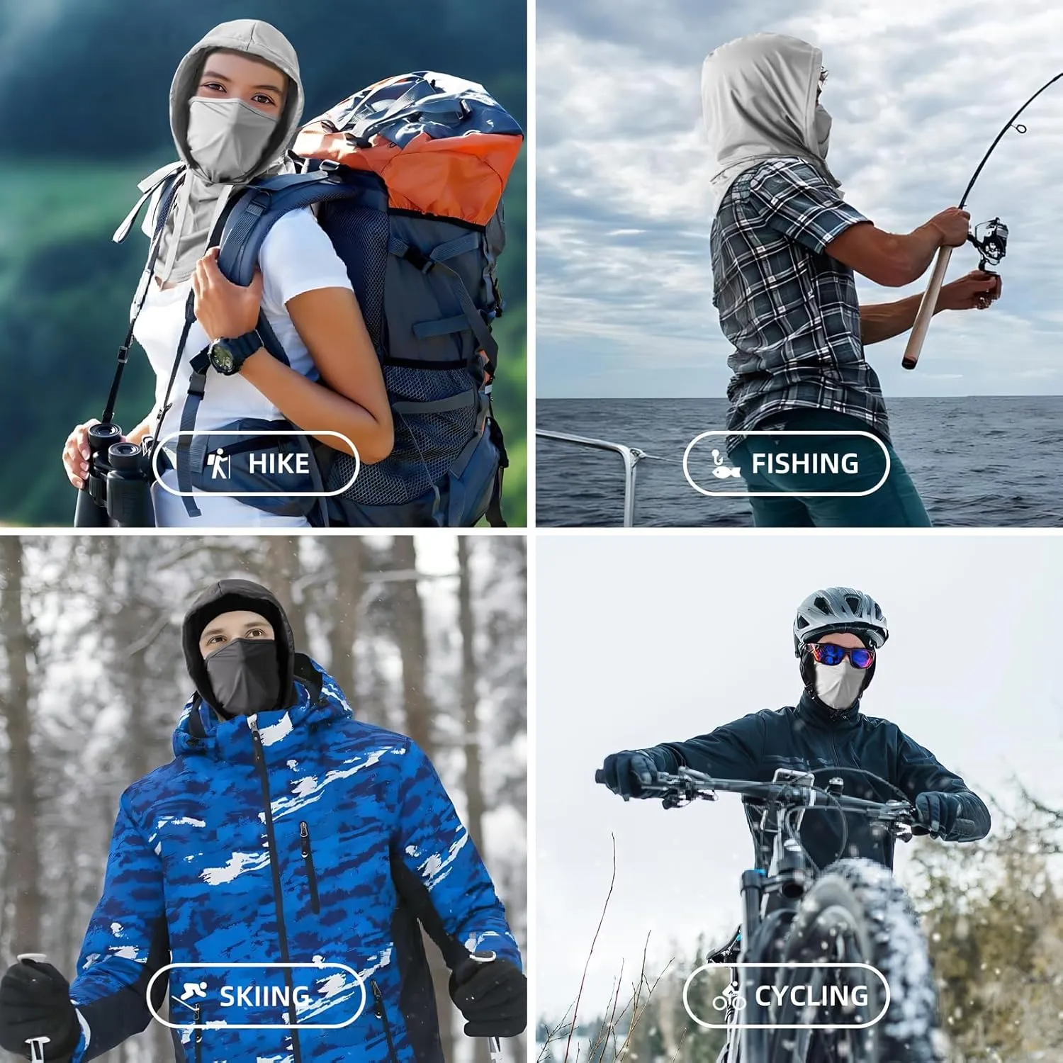 Summer Balaclava Face Mask with Breathable Holes Sun Face Shield UV Protection Full Head Mask for Men Women Fishing Cycling