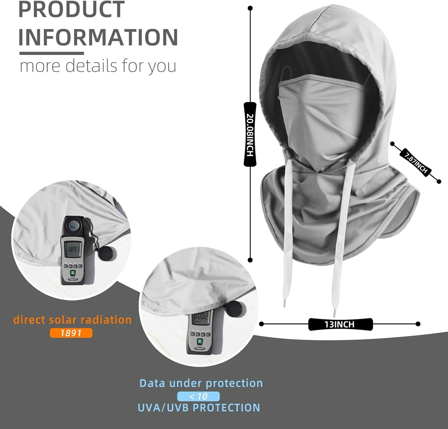 Summer Balaclava Face Mask with Breathable Holes Sun Face Shield UV Protection Full Head Mask for Men Women Fishing Cycling