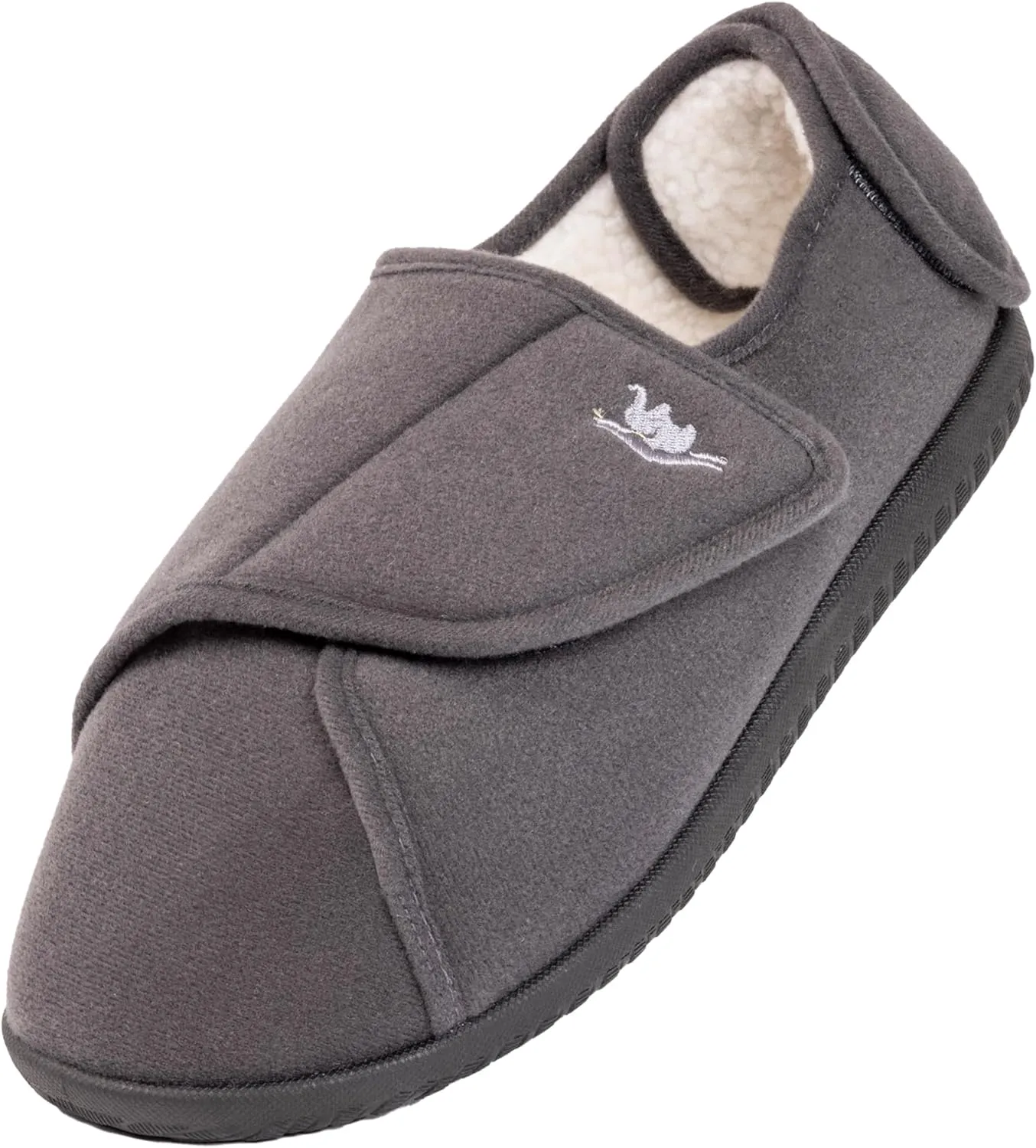 Women's Wide, Extra Wide 80-D Memory Foam Diabetic Slipper with Adjustable Closure Anti Slip Sole, Warm Plush Fleece Arthritis Edema Swollen Diabetic House Shoes