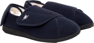 Women's Wide, Extra Wide 80-D Memory Foam Diabetic Slipper with Adjustable Closure Anti Slip Sole, Warm Plush Fleece Arthritis Edema Swollen Diabetic House Shoes