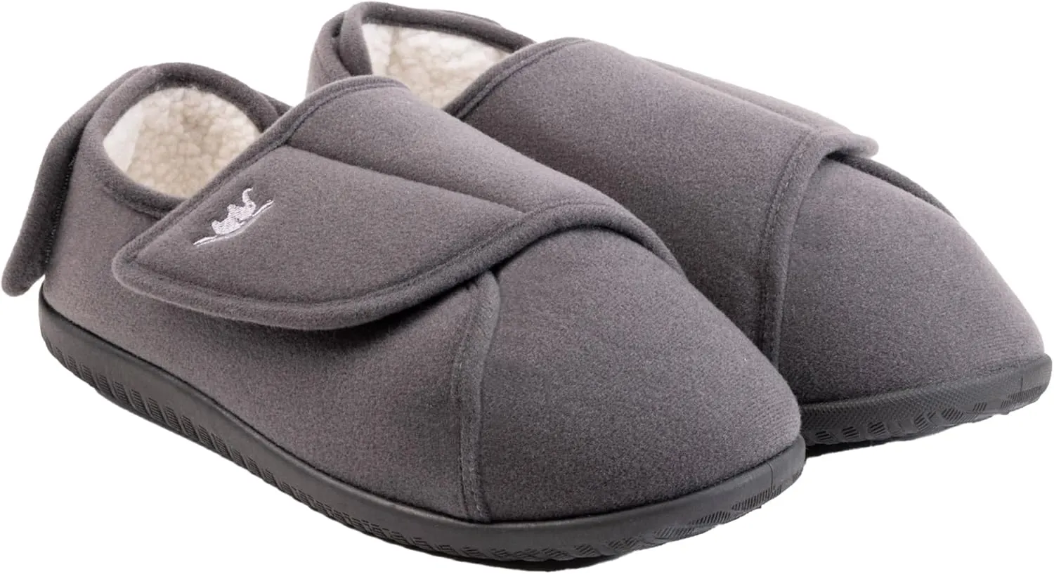 Women's Wide, Extra Wide 80-D Memory Foam Diabetic Slipper with Adjustable Closure Anti Slip Sole, Warm Plush Fleece Arthritis Edema Swollen Diabetic House Shoes